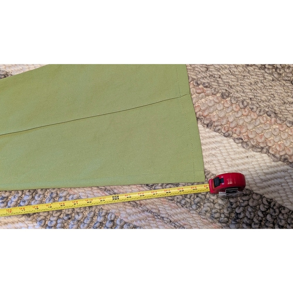Lime Green High Waisted Flare Leg Pants Side Slit Size 6 retro 70's mod boho - Picture 10 of 12